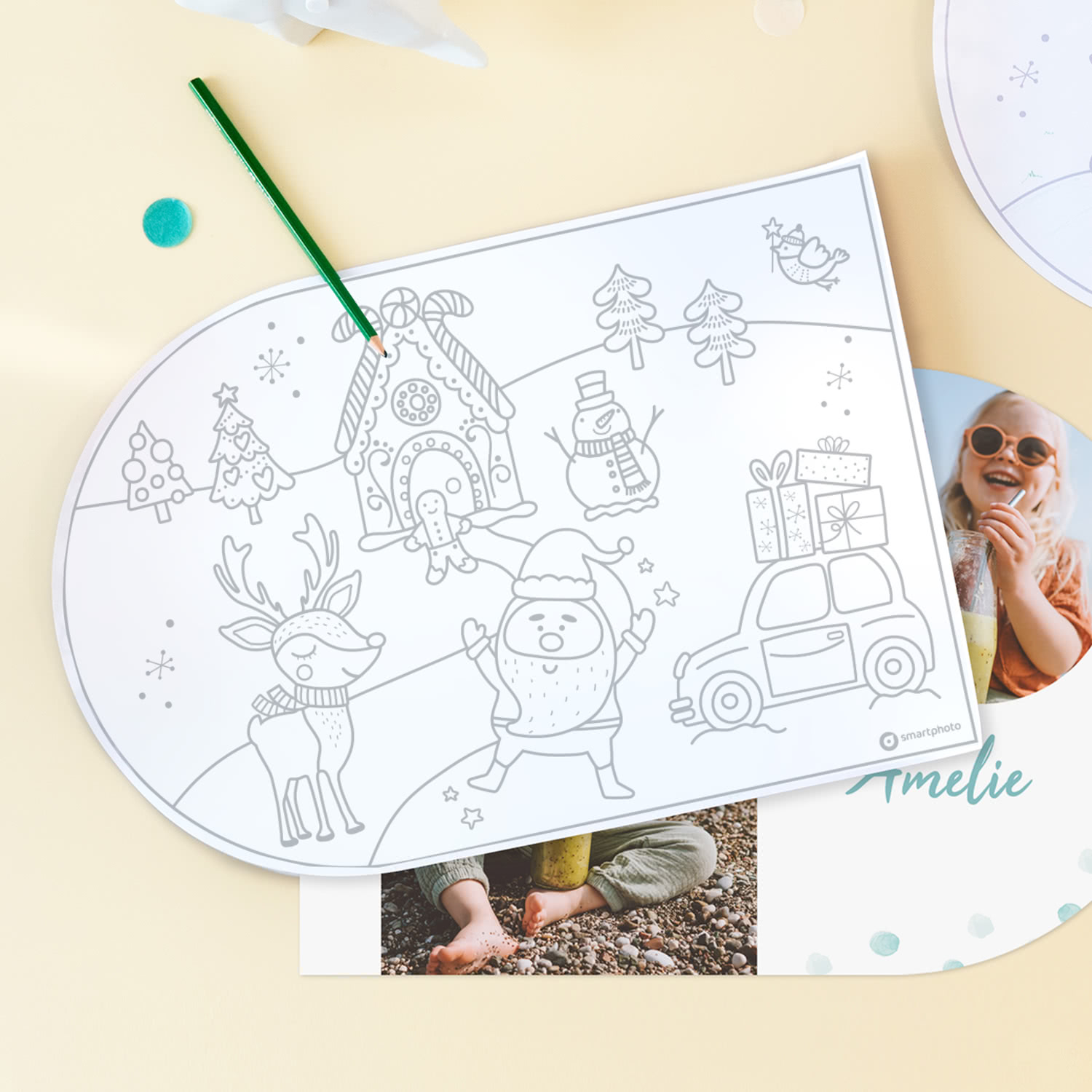 smartphoto Sæt med dækkeservietter i papir - Jul