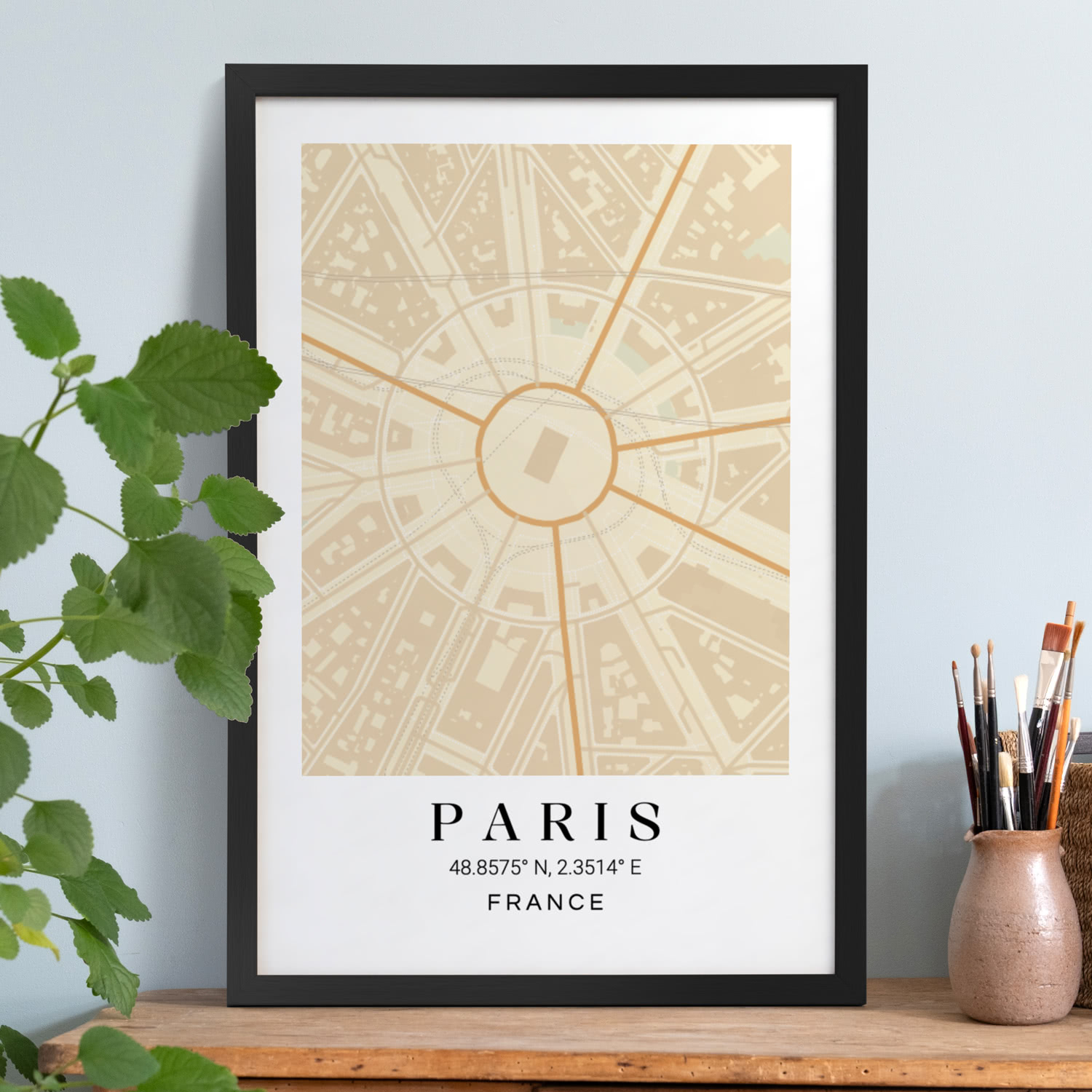 smartphoto Bykort plakat med ramme sort 30 x 45