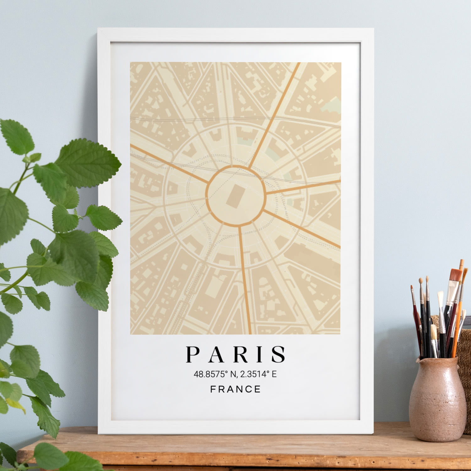 smartphoto Bykort plakat med ramme hvid 40 x 60