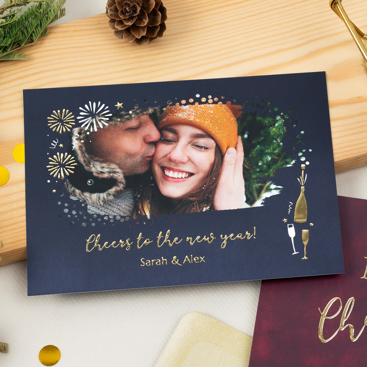 smartphoto Julekort med guldfolie