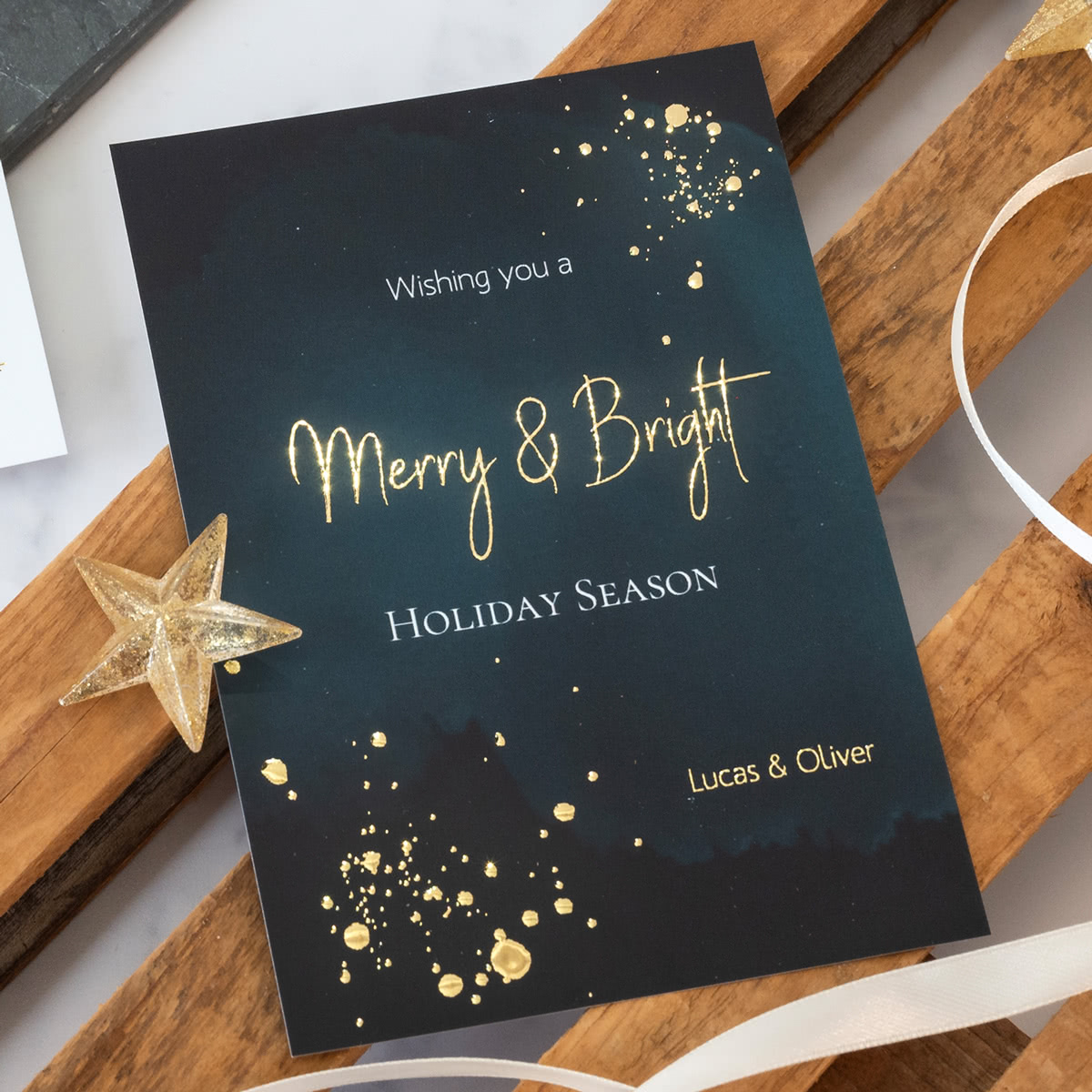 smartphoto Julekort med guldfolie