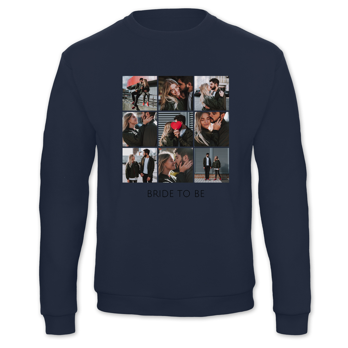 Genser Unisex Marineblå med trykk L | L | Cotton | unisex | Blå