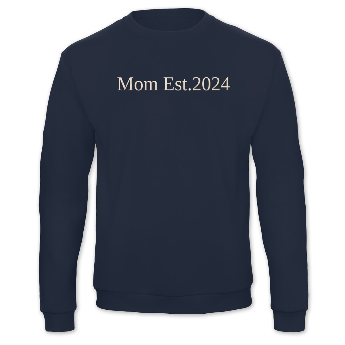 Genser Unisex Marineblå med broderi S | S | Cotton | unisex | Blå