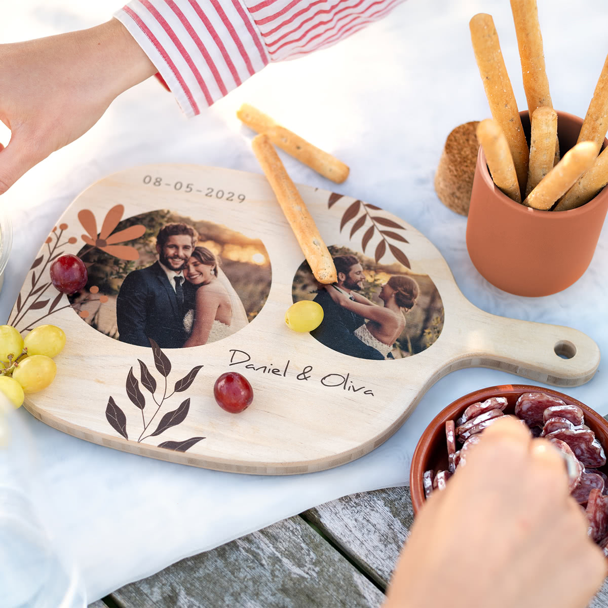 smartphoto Soikea puinen leikkuulauta