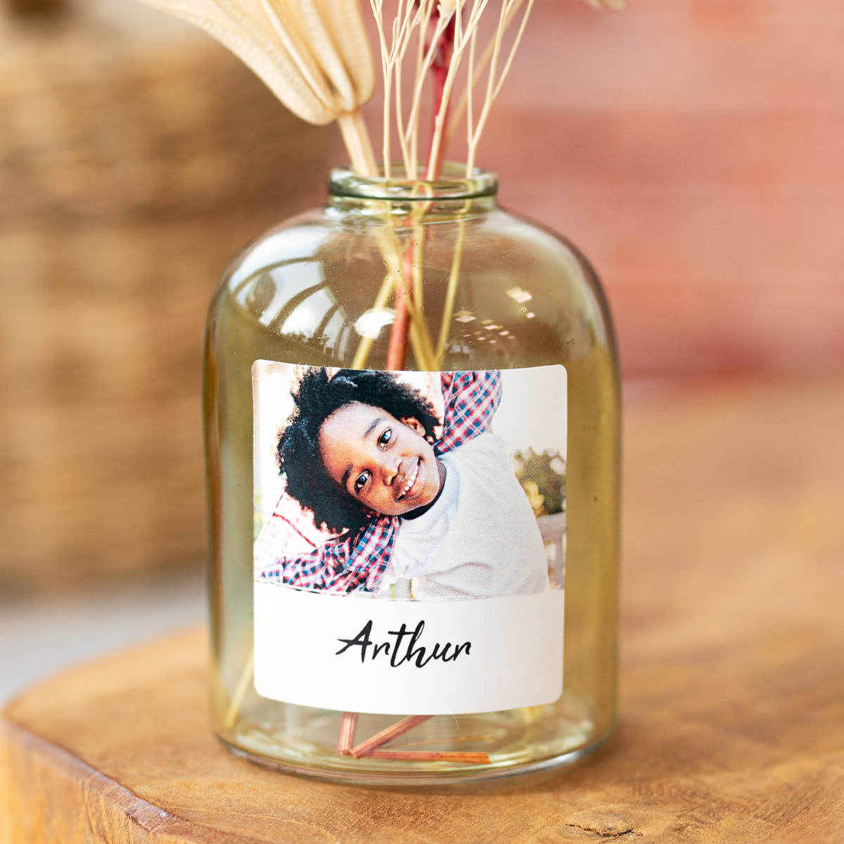 smartphoto Små gröna vaser med fyrkantiga klistermärken – 6 st