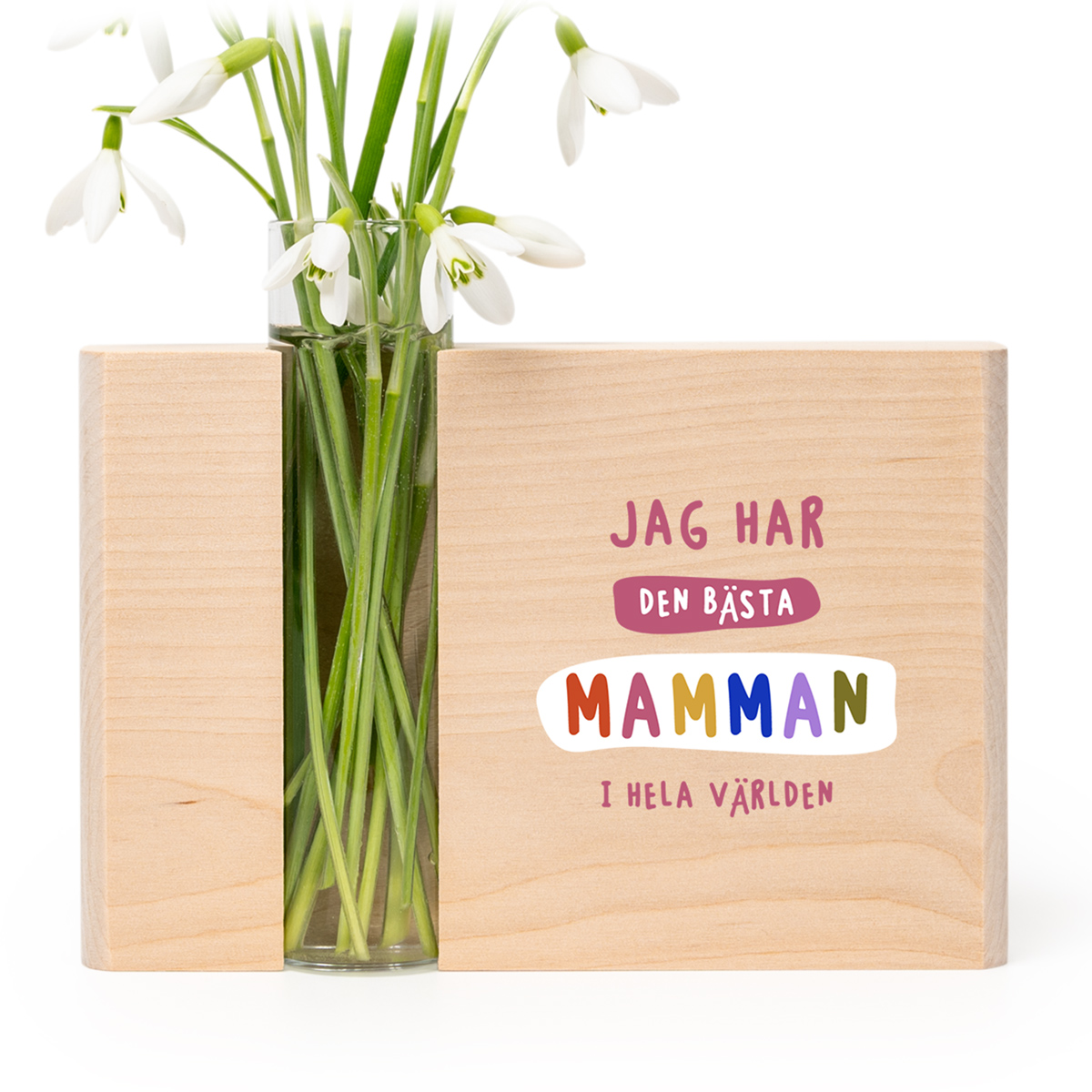 smartphoto Glasvas i träblock - Lekfull