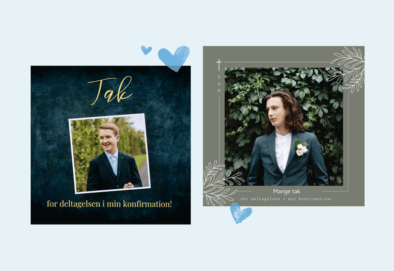 Takkekort til konfirmationen