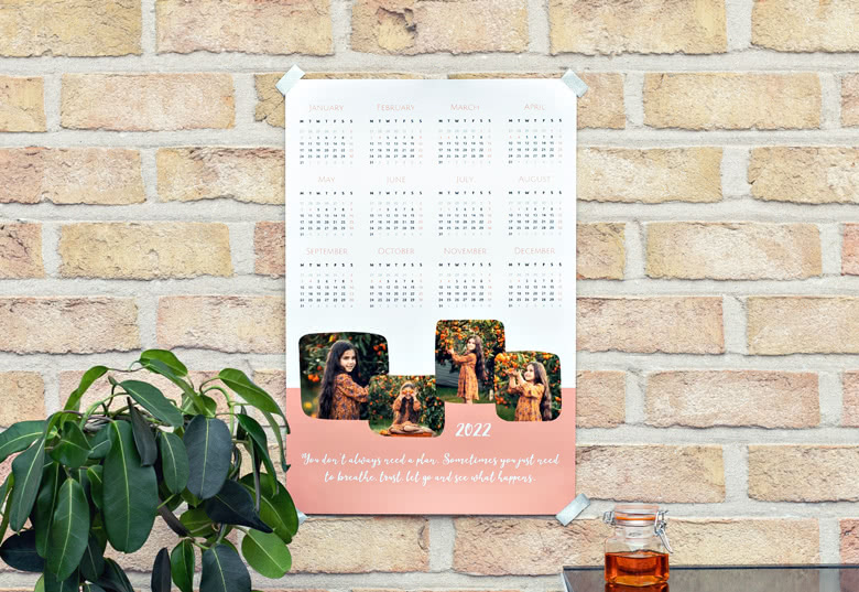 Personalise your Poster calendar
