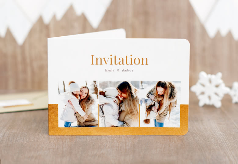 Carte d'invitation 2 volets  Impression Carton invitation & Faire-Part