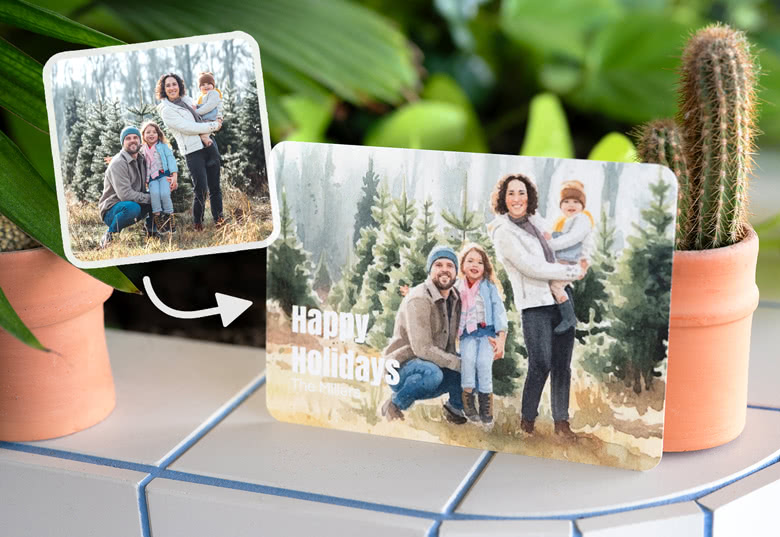 Photo card with artistic filter