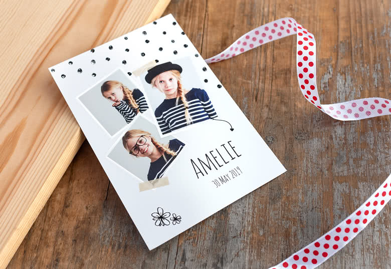 Embossed foil photo cards