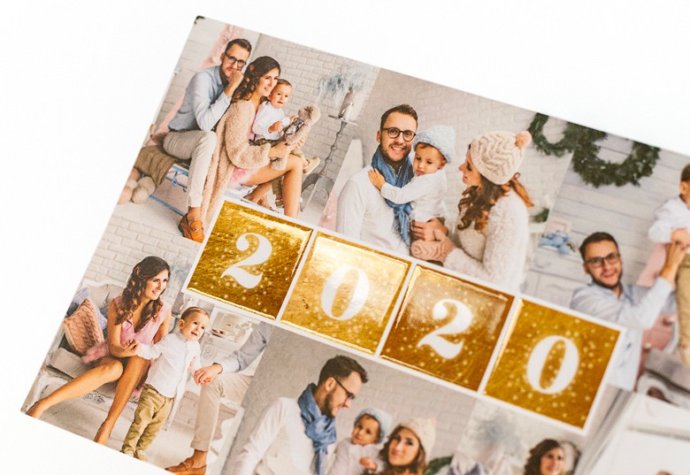 Embossed foil photo cards