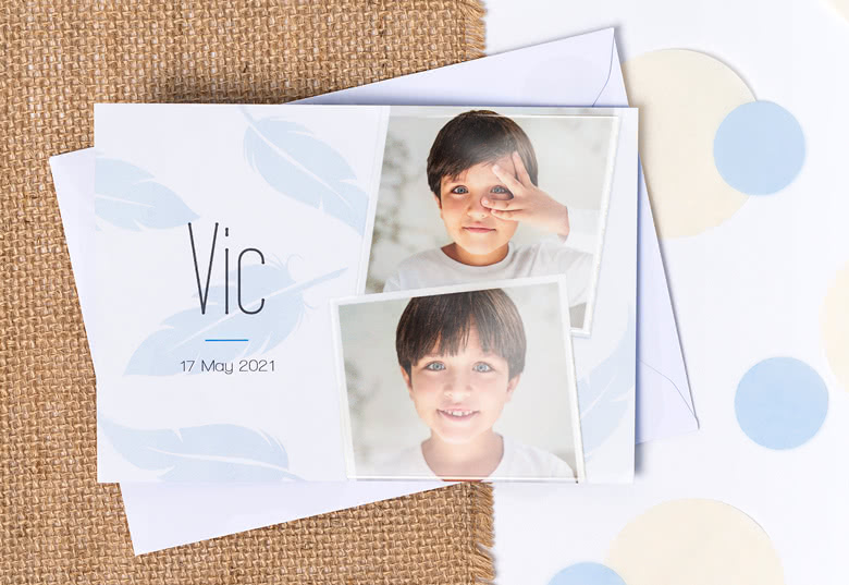 Embossed foil photo cards