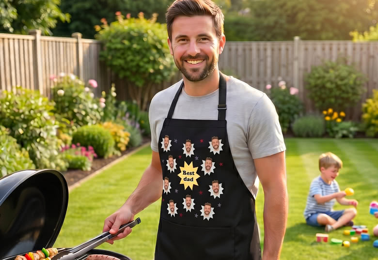 Personlig forkle med AI-bilde