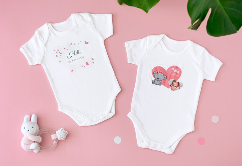 Morgenøvelser weekend absorption Baby body med tryk - Lav din egen baby onesie med tekst og foto