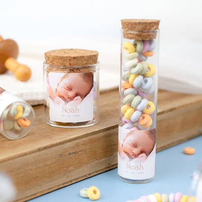 Glass jars & tubes with lid - set of 12 Glass jars & tubes with lid - set of 12