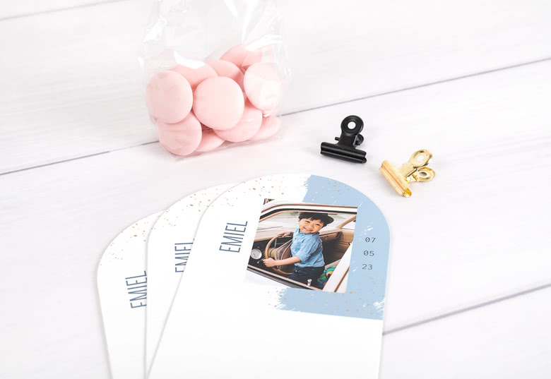 Party bag with rounded photo-wrapping