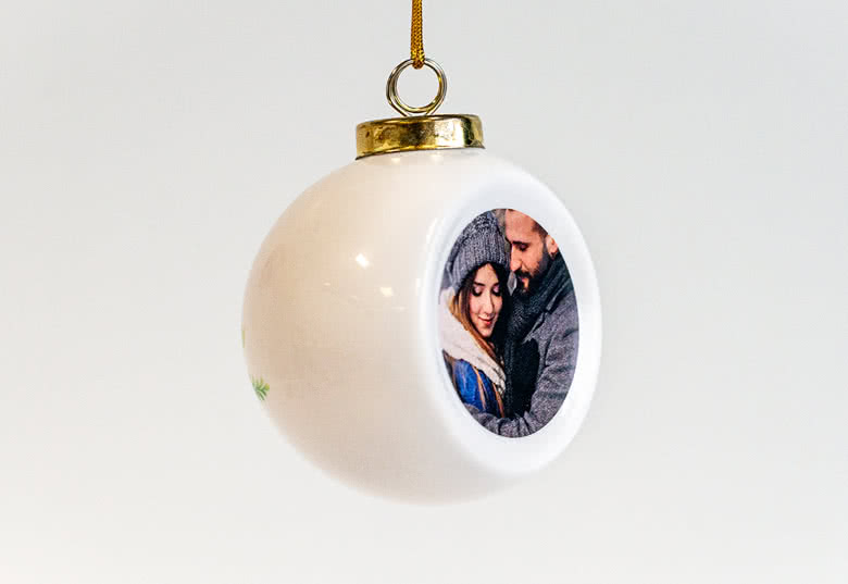 Wooden Christmas Bauble Photo Picture Frame Make Your Own Decoration Bauble 