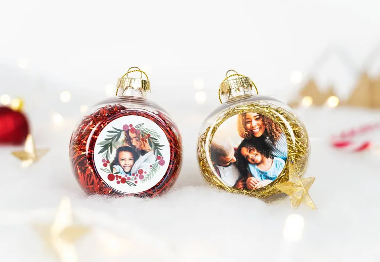 Gepersonaliseerde kerstbal met foto