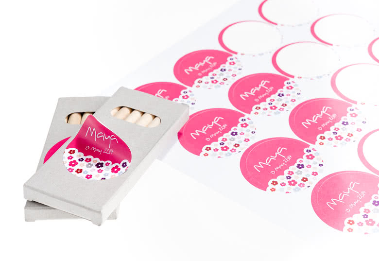 Self-adhesive paper stickers