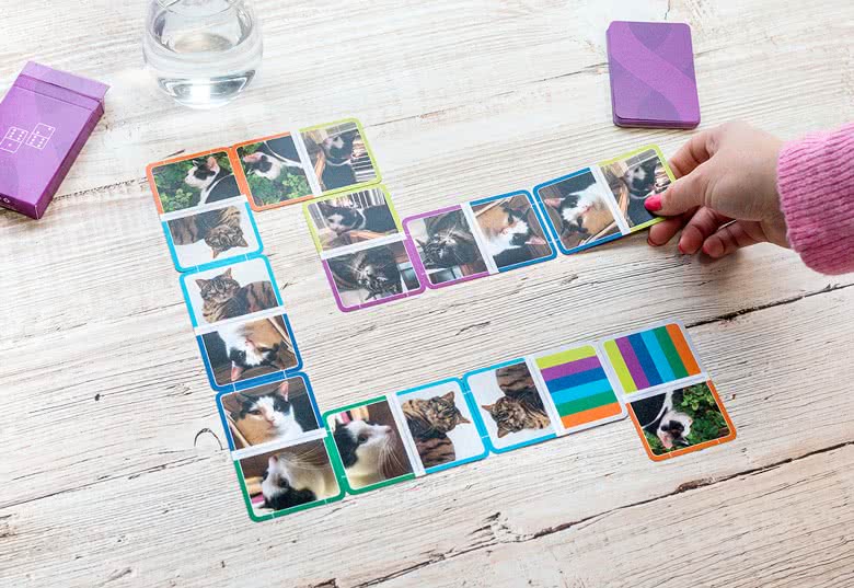 Dominokort med egna foton