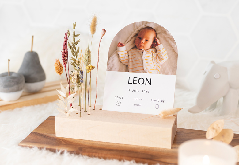 Forex luxe sur support en bois & fleurs séchées