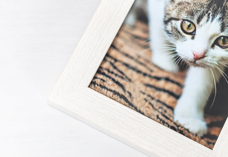 Photo frame with foot & hand print