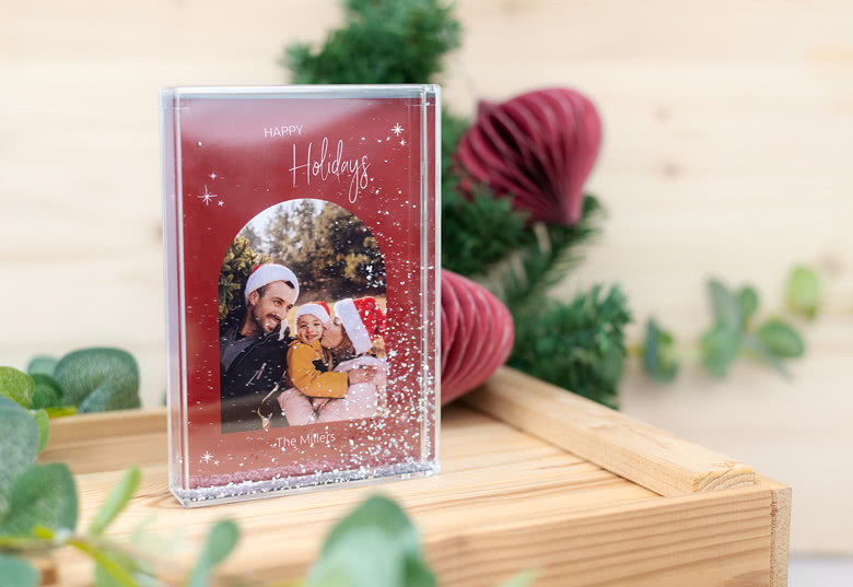 Fotoblok met glitters, hartjes of sneeuw