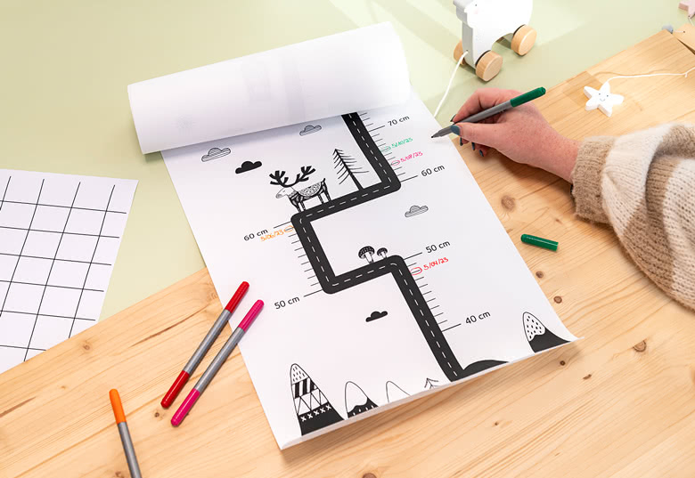 Toise de croissance personnalisable – Bienmarquer, toile murale