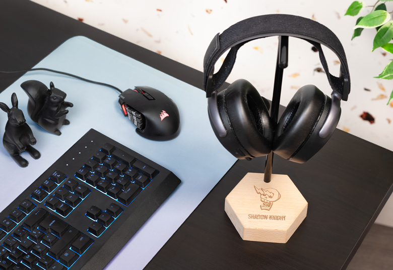 Porte Casque Gamer En Bois Naturel