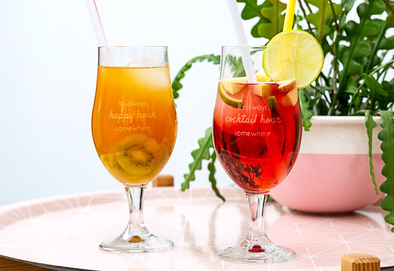 Personalised Hurricane glasses engraved with your own text or name