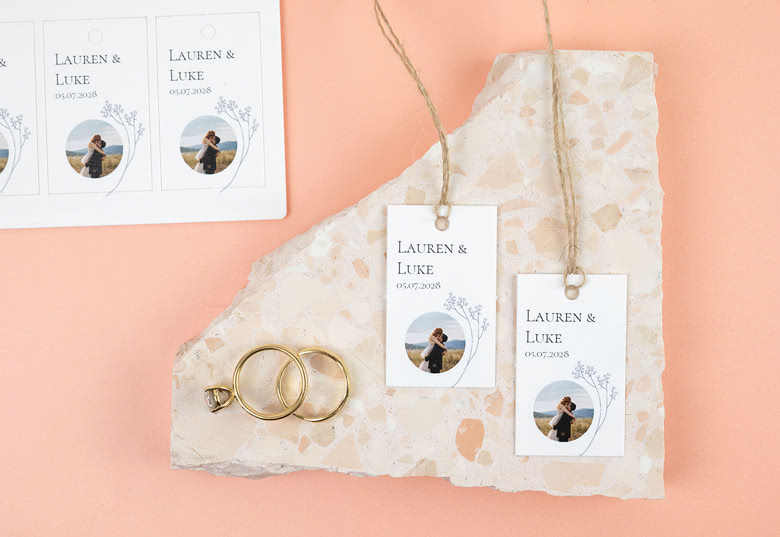 Lot de 48 étiquettes de remerciement