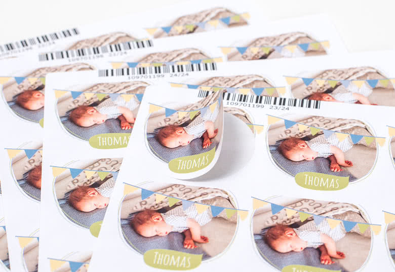 Self-adhesive paper stickers