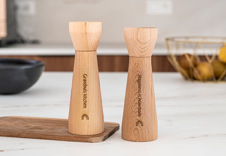 Personalised pepper and salt mills