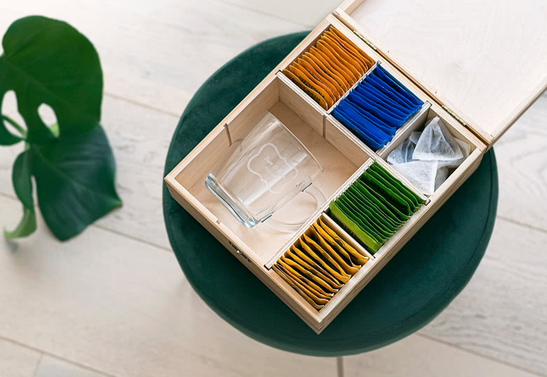 Wooden Tea Box and Set