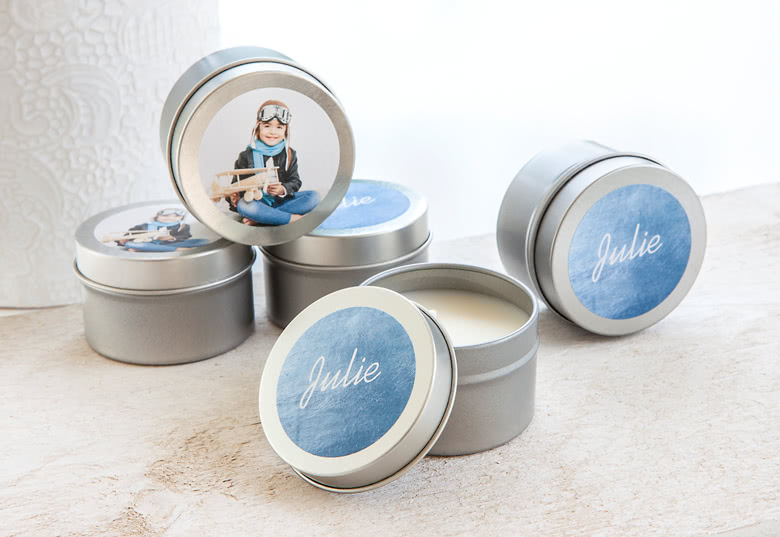 Bougies avec stickers