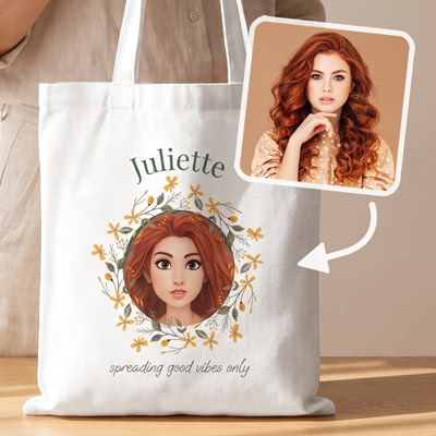 Personalised totebag with artistic filter