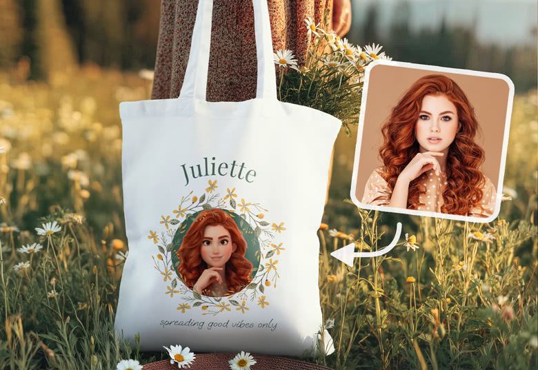 Sac cabas avec illustration personnalisée