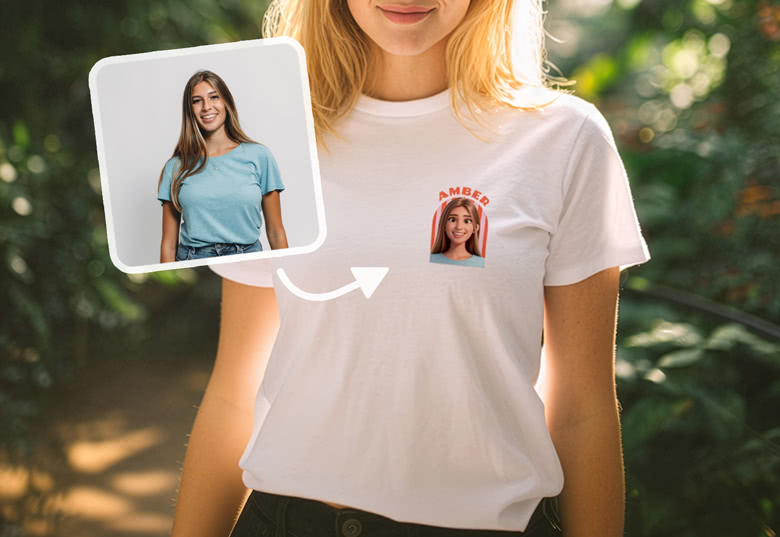 Gepersonaliseerd t-shirt met artistiek filter