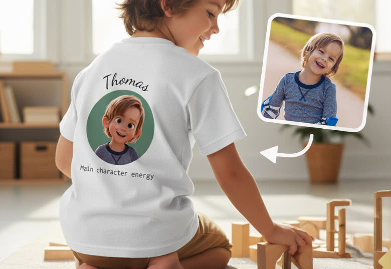 Gepersonaliseerd t-shirt met artistiek filter