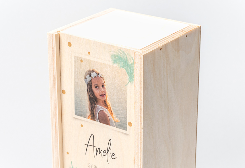 Wooden gift box for bottle