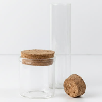 Cork lid glass jars – set of 12