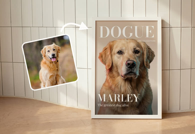 Magazinecover met glam filter