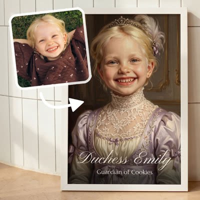 Poster with royal portrait