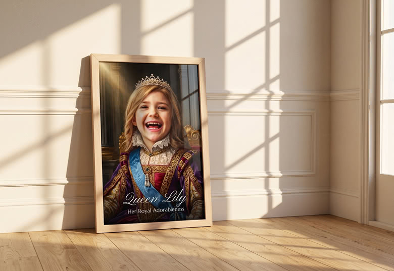 Poster with royal portrait