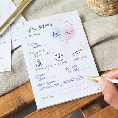 Gender reveal fill-in cards Notepad