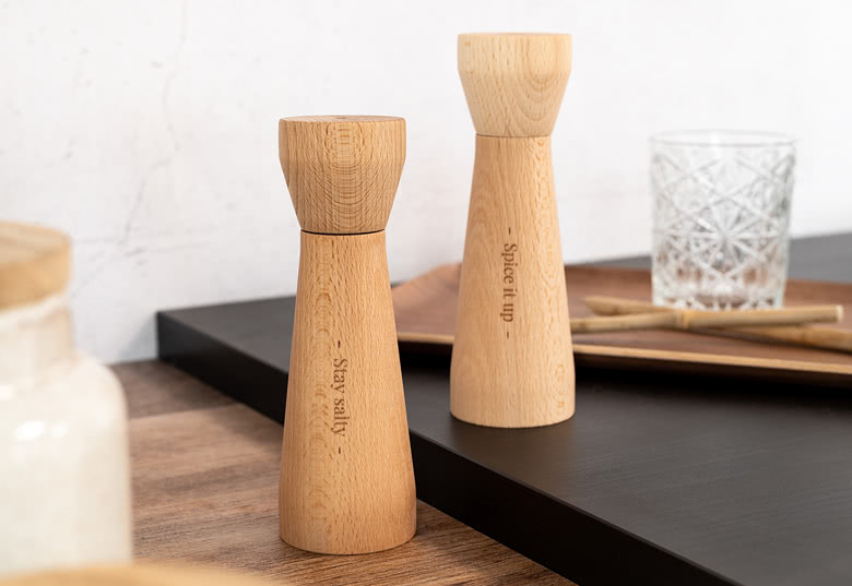 Personalised pepper and salt mills