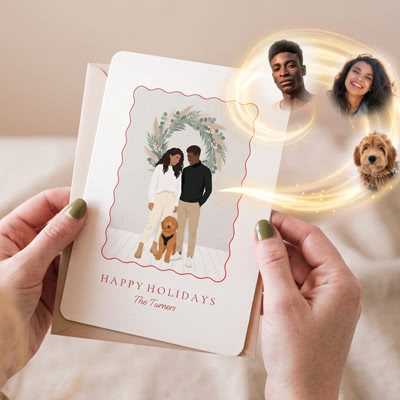 Kerstkaart met familiefoto