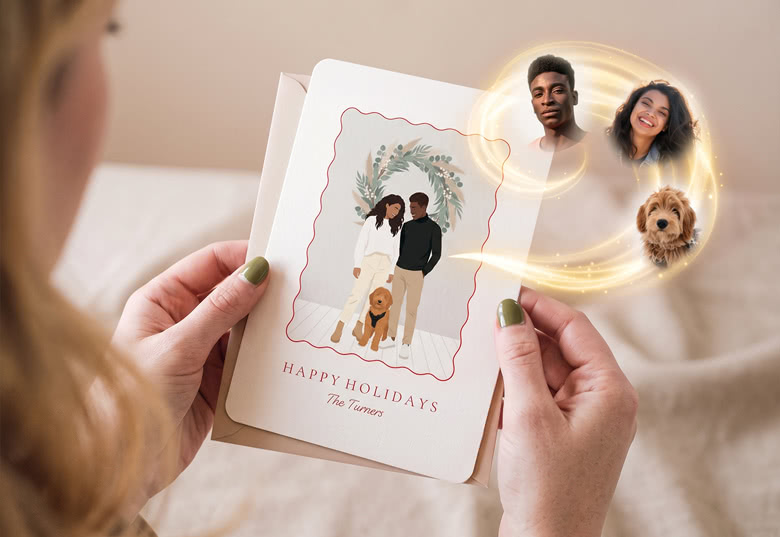 Greeting Card With Family Gathered
