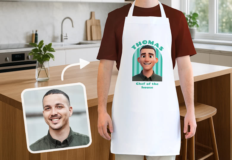 Personalised apron with artistic filter